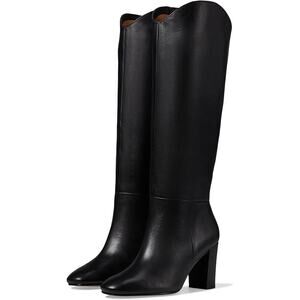 Johnston & Murphy Black Charlotte Leather Knee-High Boot Classic Riding  6.5 W
